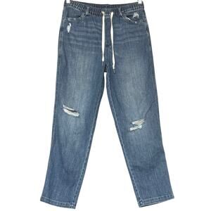 Aerie Easy Pull On Drawstring Relaxed Denim Pant Womens Size M